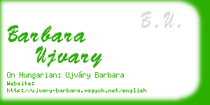 barbara ujvary business card