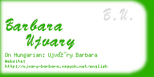 barbara ujvary business card